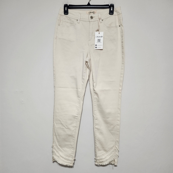 NWT Charlie B Fringe Cream Jeans Boho Western Coastal Cowgirl Country Chic 28/8 - Picture 3 of 16